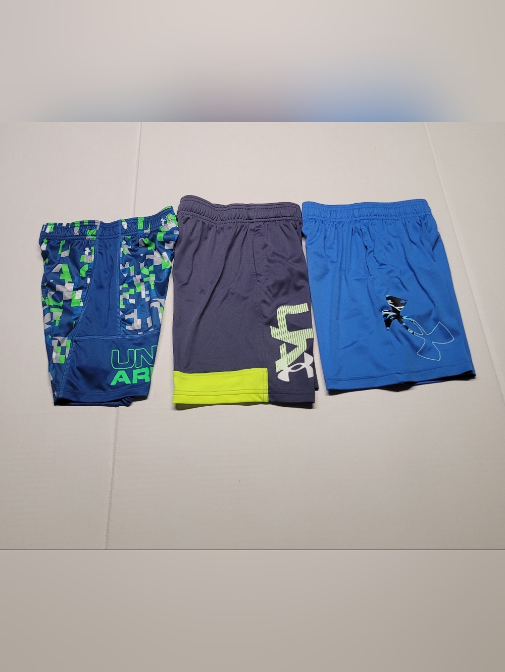 Under Armour Boys' Gray and Neon Green Athletic Shorts